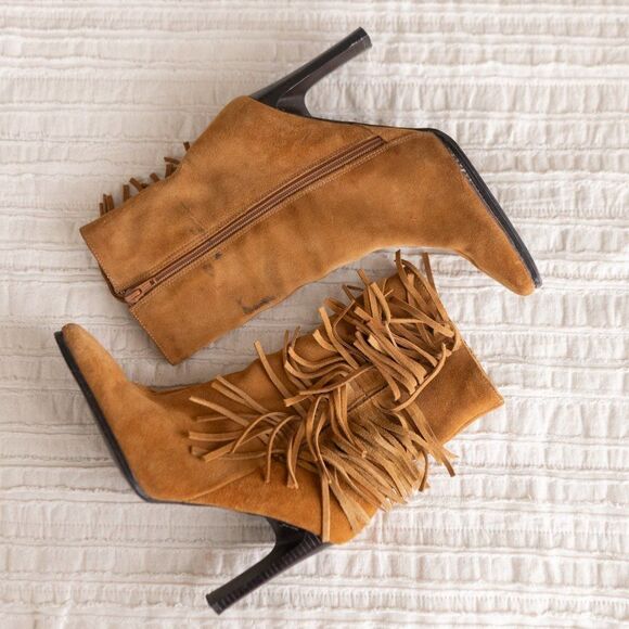 Predictions Brown Cognac‎ Suede Tassel Ankle Boots size 8 - Picture 3 of 12